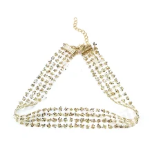 Золотая Сексуальная невидимая цепочка ожерелье ключица Женская шея украшения шеи с коротким ожерельем