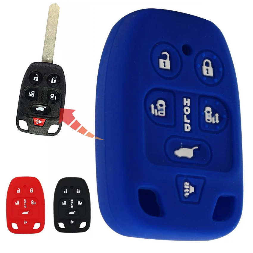

For 2011 2012 2013 Honda Odyssey Touring Silicone 6 buttons Car Key Case Cover Protector Shell