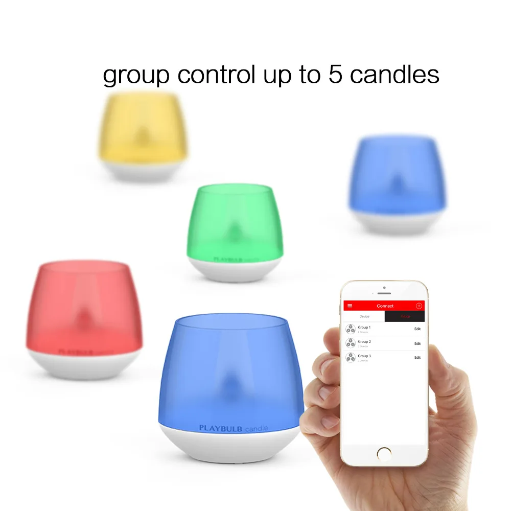Пакет MIPOW из 3 PLAYBULB приложение на смартфон для контроля светодиодной свечи смарт