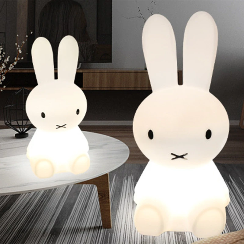Ems 80cm Rabbit Led Night Light Dimmable For Baby Children Kids Gift Animal Cartoon Decorative Lamp Bedside Bedroom Living Room Lightnight Aliexpress 