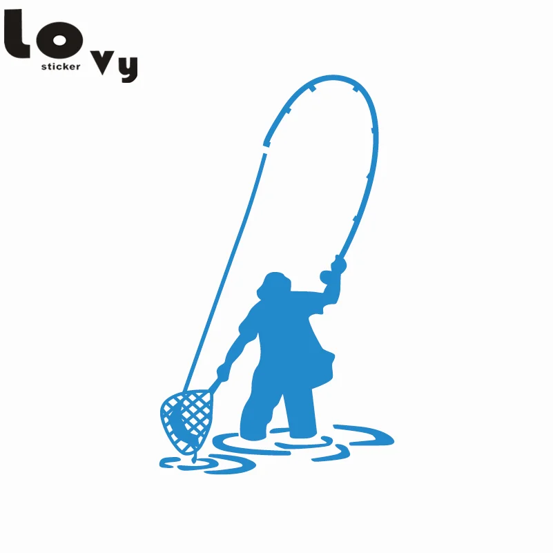 Fly Fishing Fisherman Trout Fish Funny Vinyl Wall Sticker/ Decal Home Decor Fly Fishing Fisherman Trout Fish Funny Vinyl Wall Sticker/ Decal Home Decor