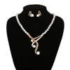 Forma de gancho colgante de collar con cuentas de perlas pendientes de fiesta nupcial conjunto de joyas de boda fiesta collier africain de Etiopía ► Foto 3/5