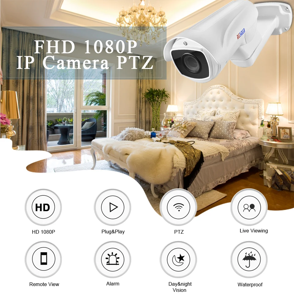 IP камера BESDER HI3516C + 1/2 9 ''SONY IMX323 4X 10X Zoom PTZ наружная водонепроницаемая