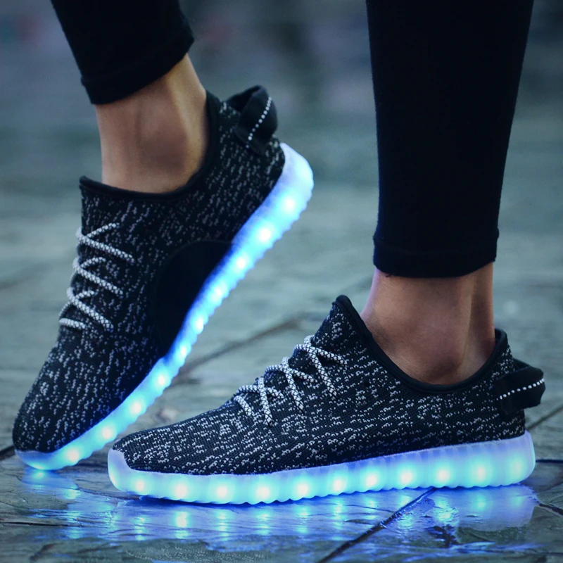  China puqin Luminous Basket Glow bambas tenis Led Simulation trainer Neon shoe with Light up for Adults women Male Feminino Men 