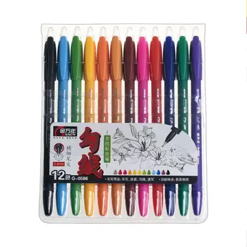 

KNOW Fine Liner Pens Sketch Liner Color Drawing Pen 12 Color Set Perfect For Manga Design Painting Sets Drawing Art Supplies