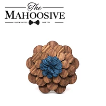 Mahoosion деревянные Большие винтажные женские булавки и броши для женщин Воротник значок булавки на лацканы цветок деревянный лук ювелирные украшения