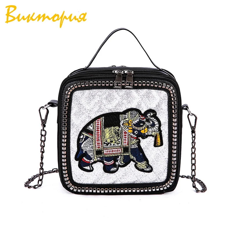 

2019 New Women Bags PU Leather Flap Cheap Retro Solid Color Animal Chain Shoulder Handcuffs Small Square Bag Messenger Bag HOT