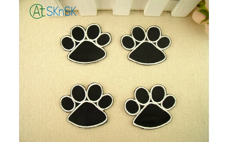 Dog Paw Embroidered Iron On Patch Paw Sew On Badge Applique