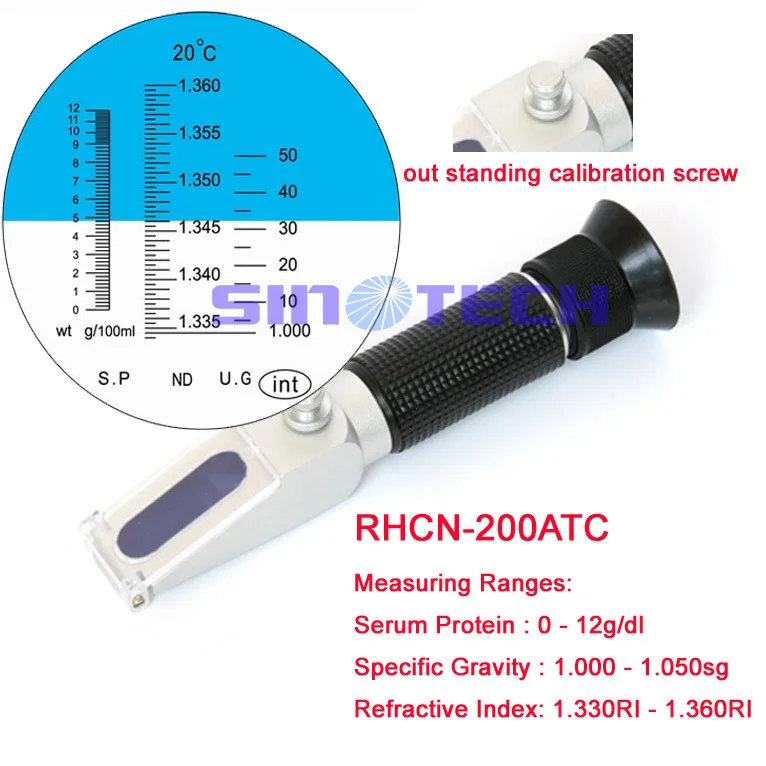 6pcs/lot Hand held VETERINARY Clinical refractometer RHCN 200ATCin