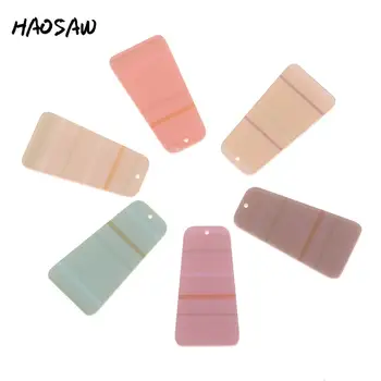 

HAOSAW 20*40MM 6Pcs/Lot HandMade/Acetic Acid Charm/Trapezoid Shape/DIY Jewelry Making/Jewelry Accessories/Earring Findings