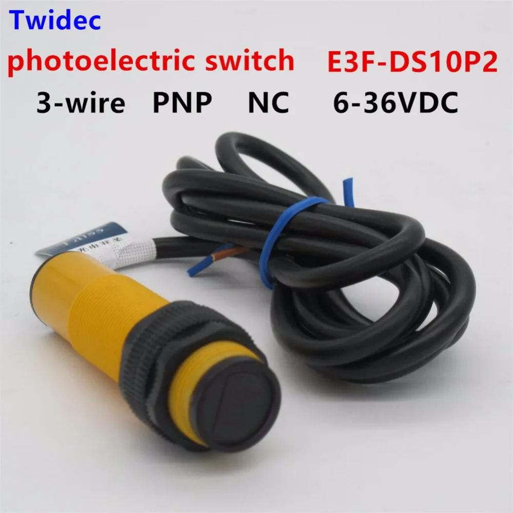 

high quality E3F-DS10P2 M18 Diffuse reflection photoelectric switch Sensor Optical Sensor three lines PNP NC 10cm 6-36VDC