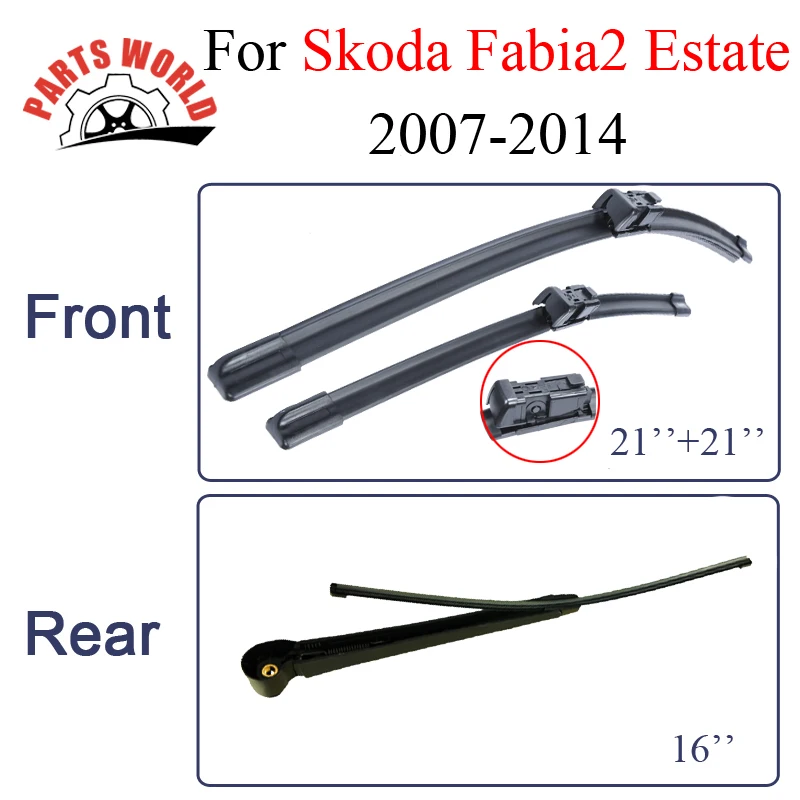 

Car Windscreen Front/Rear Wiper Arm And Blade For Skoda Fabia MK 2 Estate 2007-2014 ,Windshield Brush Accessories