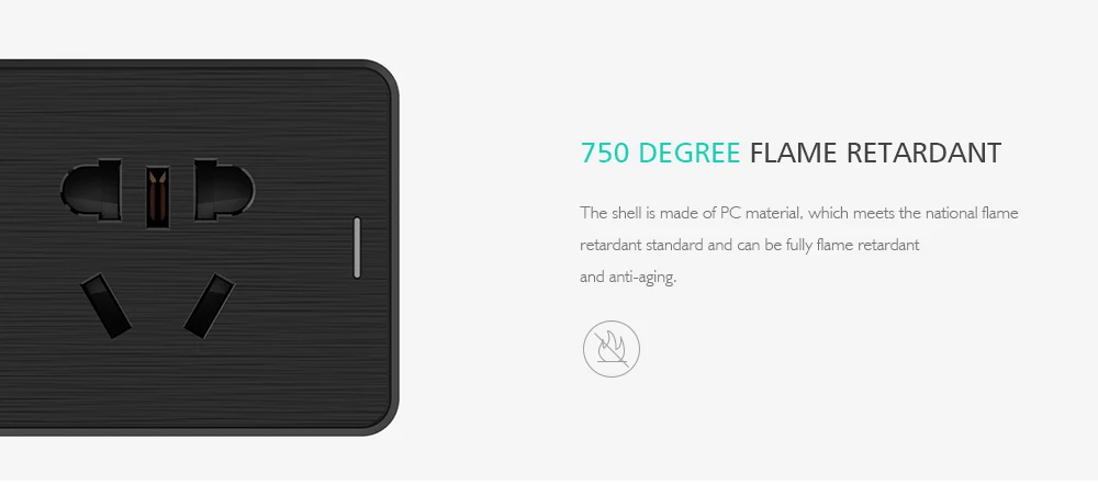 Xiaomi TP 6 портов/2 порта разъем питания защита от перегрузки 750 Retardant пламя Домашний Электронный удлинитель Черный