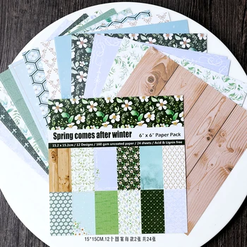 

KLJUYP 12 Sheets Spring Scrapbooking Pads Paper Origami Art Background Paper Card Making DIY Scrapbook Paper Craft