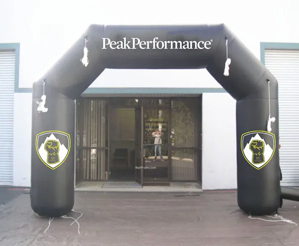 

NB Free shipment Span 4.5M*3M black inflatable arch with logo on front and back