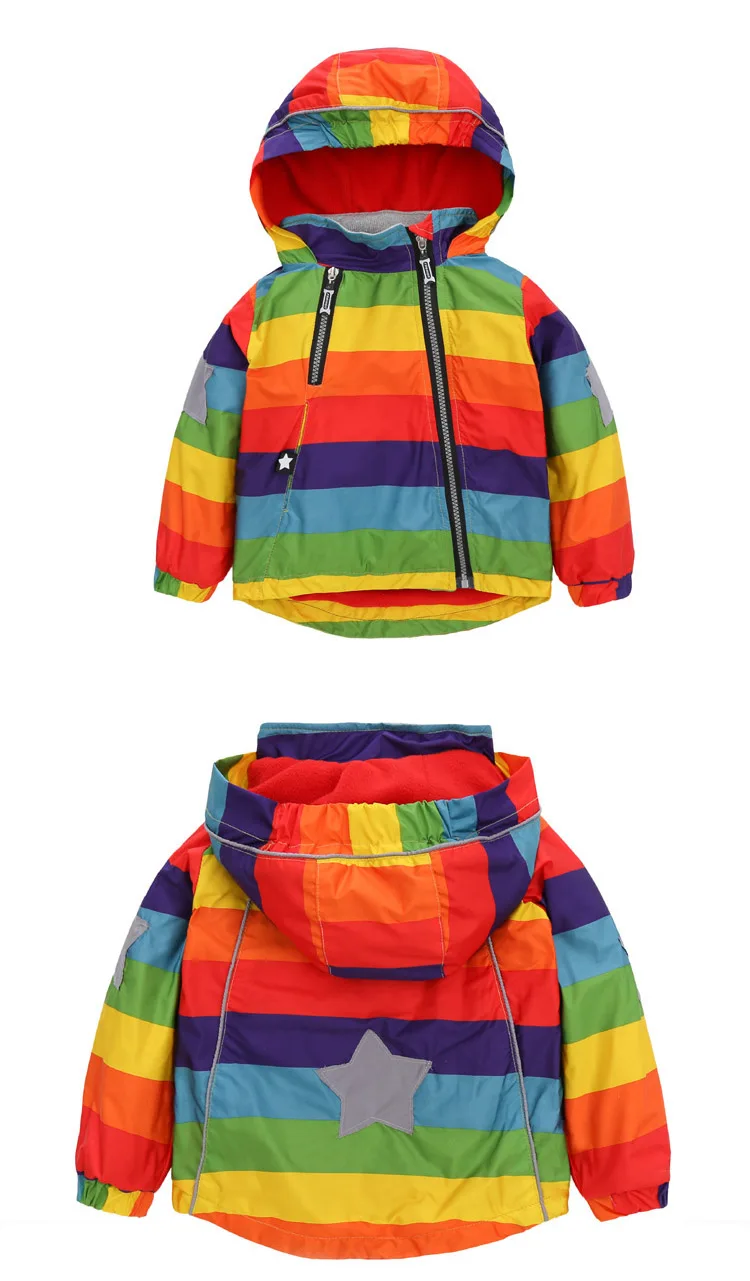 Коллекция года, радужные детские куртки весенне-осенние ветровки, детские пальто Одежда для маленьких мальчиков и девочек флисовая куртка для От 1 до 6 лет и мальчиков, X23