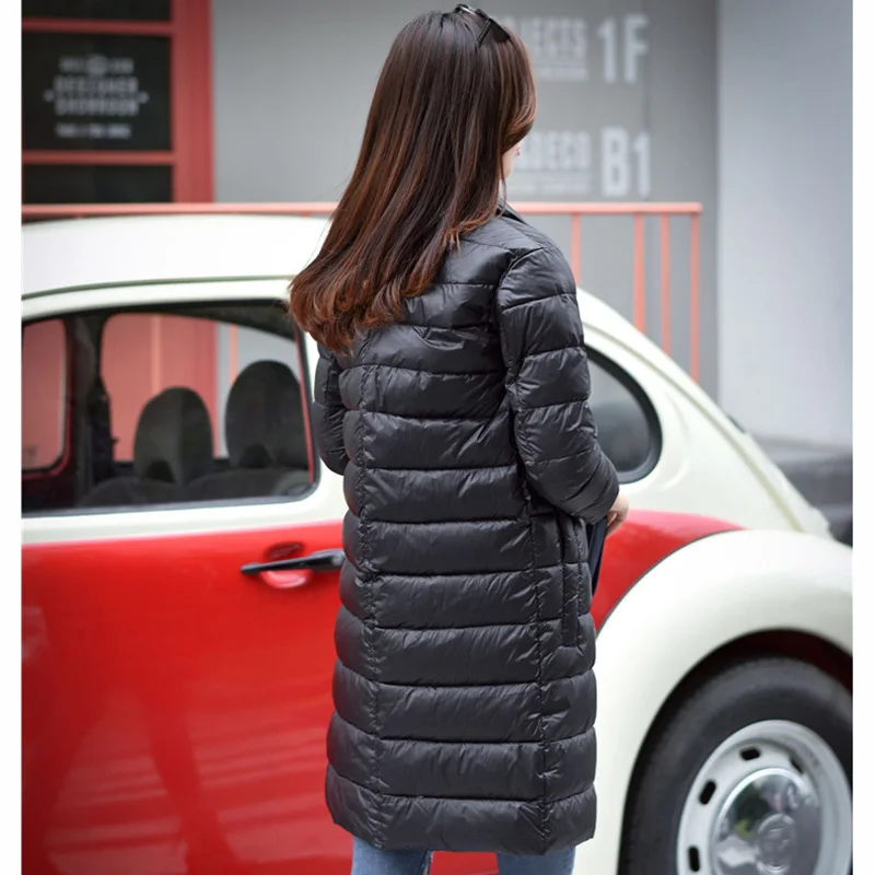 322 новые осенние и зимние модели курток, хлопковый женский ультра-светильник, верхняя одежда, теплое длинное пальто для женщин