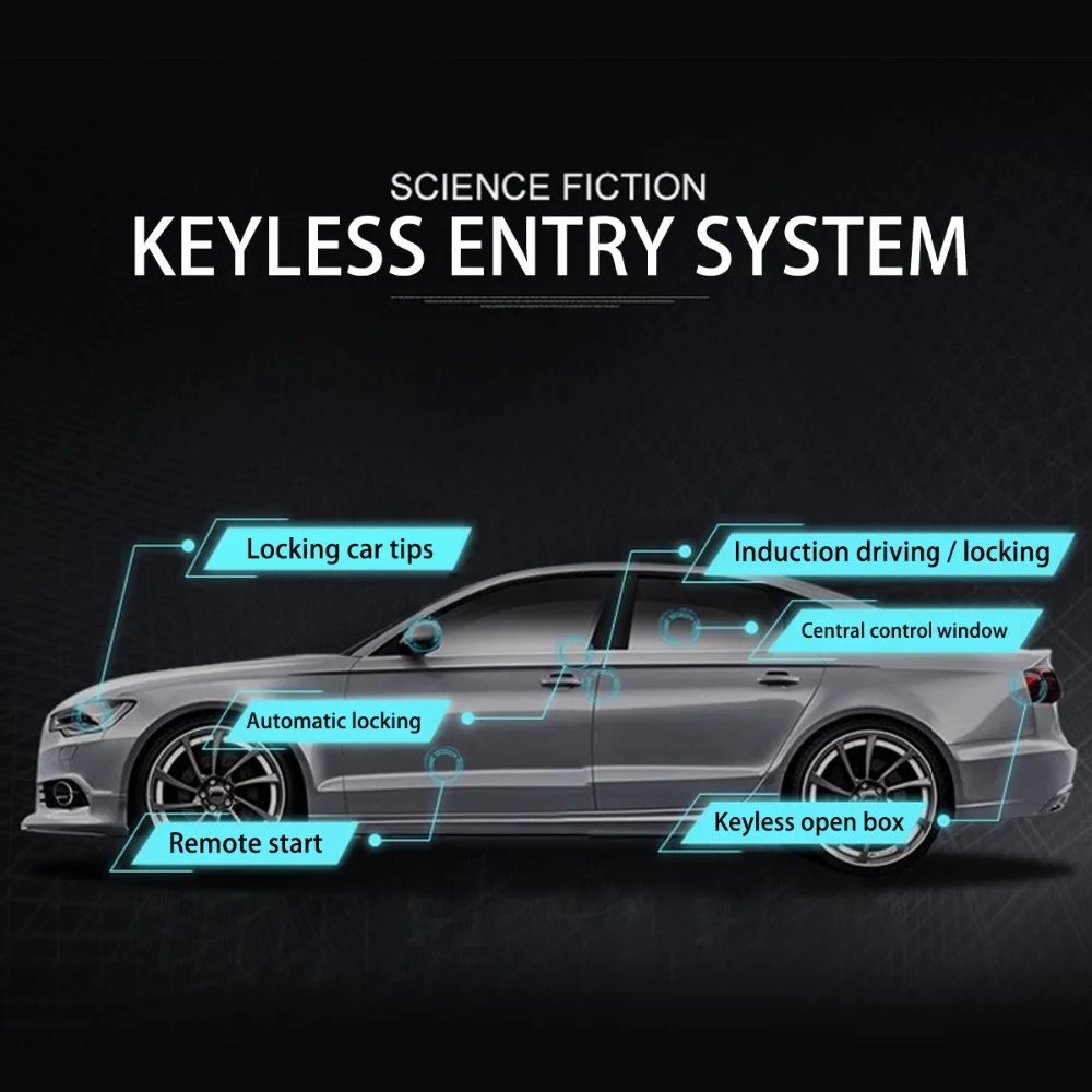 Universal CarVehicle Keyless Entry System With Mobile phone Remote Controllers Car close to open the lock, leave the lock MP686