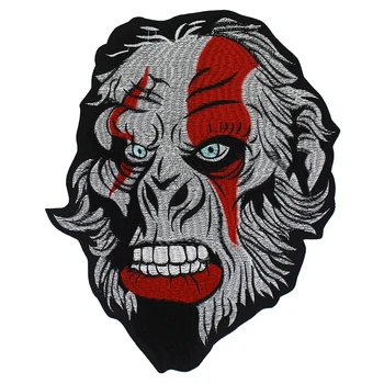 

Punk Style Middle Finger Skeleton Skull Patches Rock Appliques Iron on Jacket Biker Embroidery Badge 5 pieces