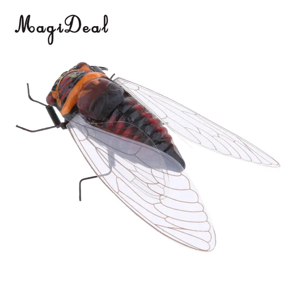 MagiDeal Artificial Lifelike Insects Model Cicada Figurines Home Garden Art Craft Decor DIY Tree Decor Kids Play Toy 