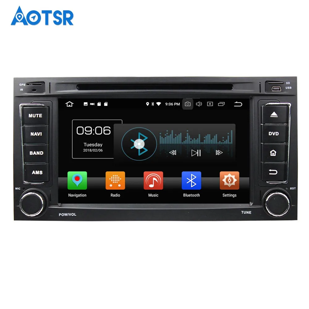 Discount Android 8.0 32+4GB Car DVD player GPS navigation radio For VW Volkswagen TOUAREG 2002-2010 MULTIVAN 2008-2012 multimedia radio 7