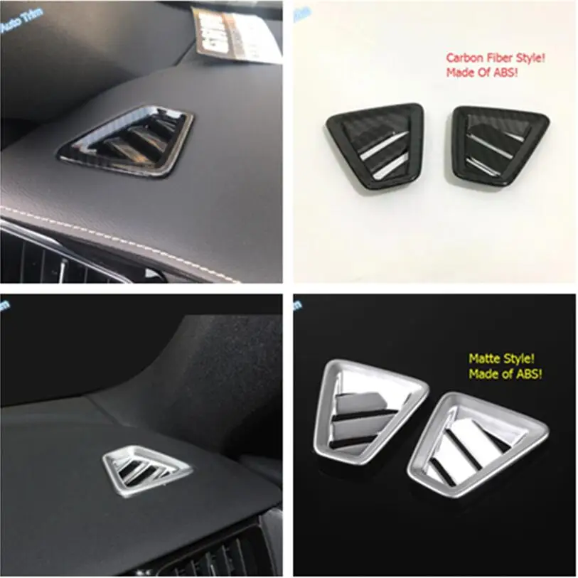 

Lapetus Auto Styling Dashboard Upper Air Condition AC Outlet Vent Cover Trim Fit For VOLVO XC60 2018 2019 Matte Carbon Fiber ABS
