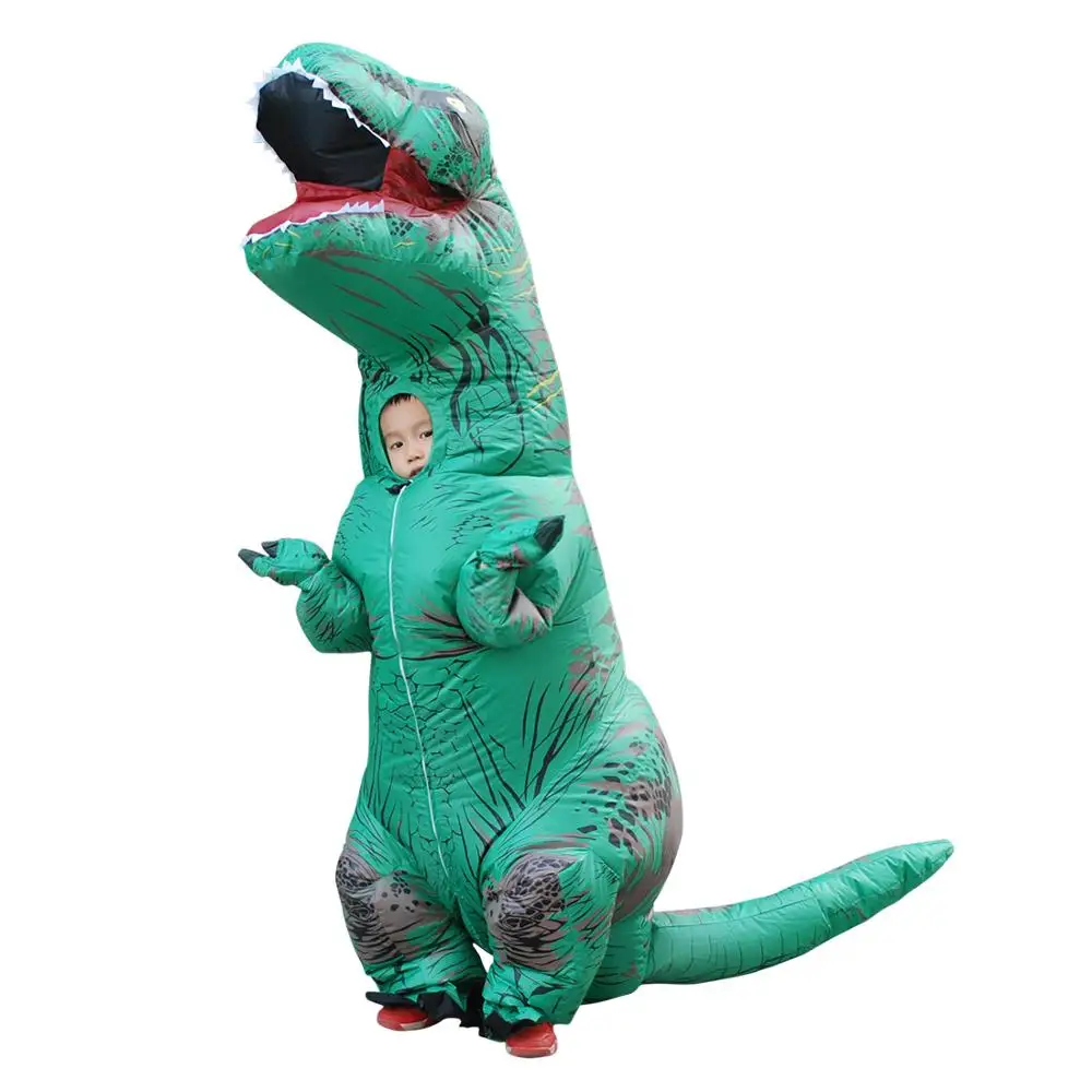 Надувные костюмы динозавр Т-Рекс для взрослых детей для мужчин и женщин Blowup динозавр карнавал Хэллоуин динозавр Косплей Костюм веселый