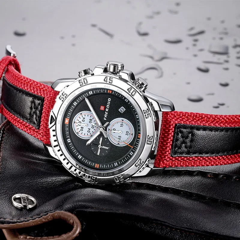 Черный Повседневный нейлоновый ремень модные кварцевые золотые часы мужские часы лучший бренд класса люкс водонепроницаемые часы Relogio Masculino
