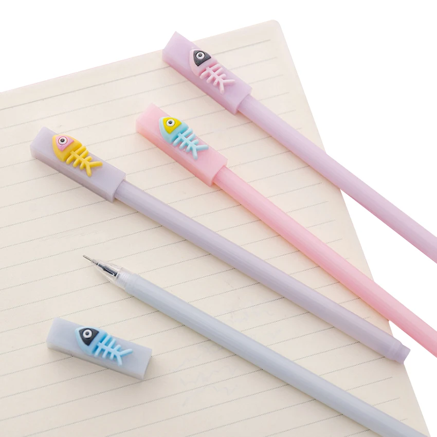 

30pcs/lot Lovely Silicone Lucky Fish Gel Pen black ink gel pen for Writing Students' gift prizeSchool Office Supplies