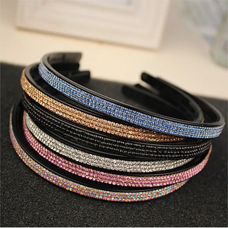 Top Quality Three Rows Rhinestone Crystals Teeth Hair Hoop Hairbands For Women Girls Fashion Headwear Accessories |