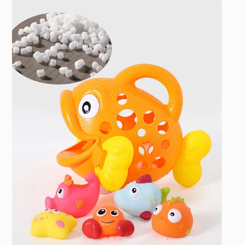 Children Infant Baby Bath Shower Water Toys Swallow Fish Big Fish Small Fish Spray Animal Suit Baby Funny Bath Toys