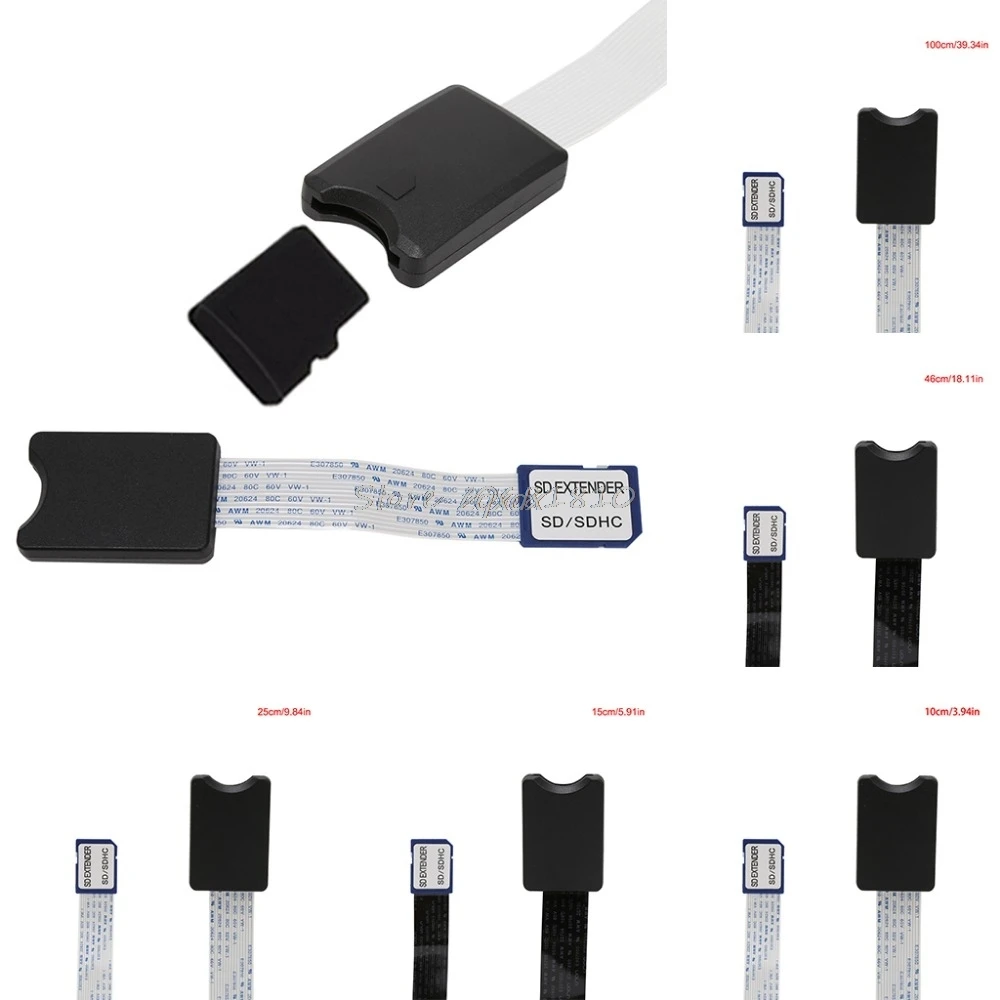 

SD Male To SD Female SDHC SDXC Card Reader Extension Adapter Cable Extender For Phone Car GPS TV 10/15/25/46cm