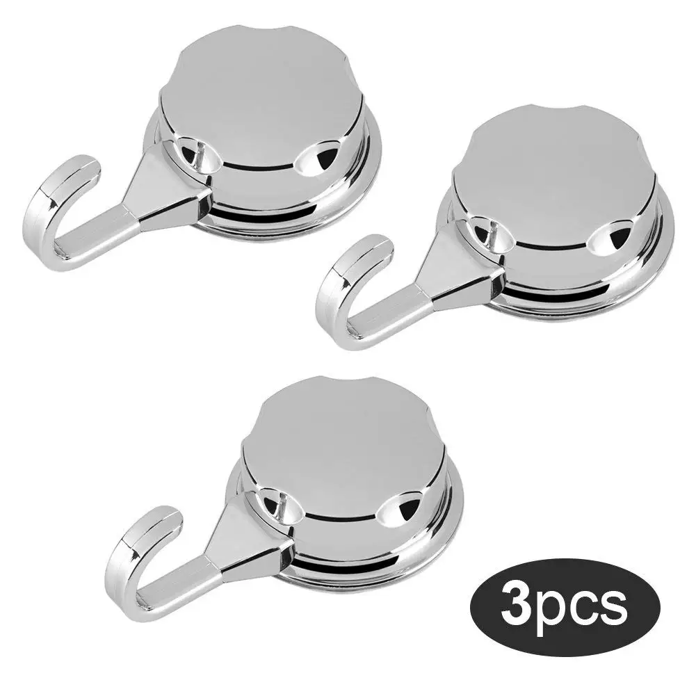 

Pack of 3 & 5 Chromed Vacuum Suction Cup Kitchen Hooks for Towel Hooks Bathroom Wall Hooks Self Adhesive Bathroom Towel Hooks