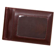 Bright PU Leather 2 Folds Money Clip Men High Quality Guarantee Card Organizer Luxury Business Style –BID093 PM49