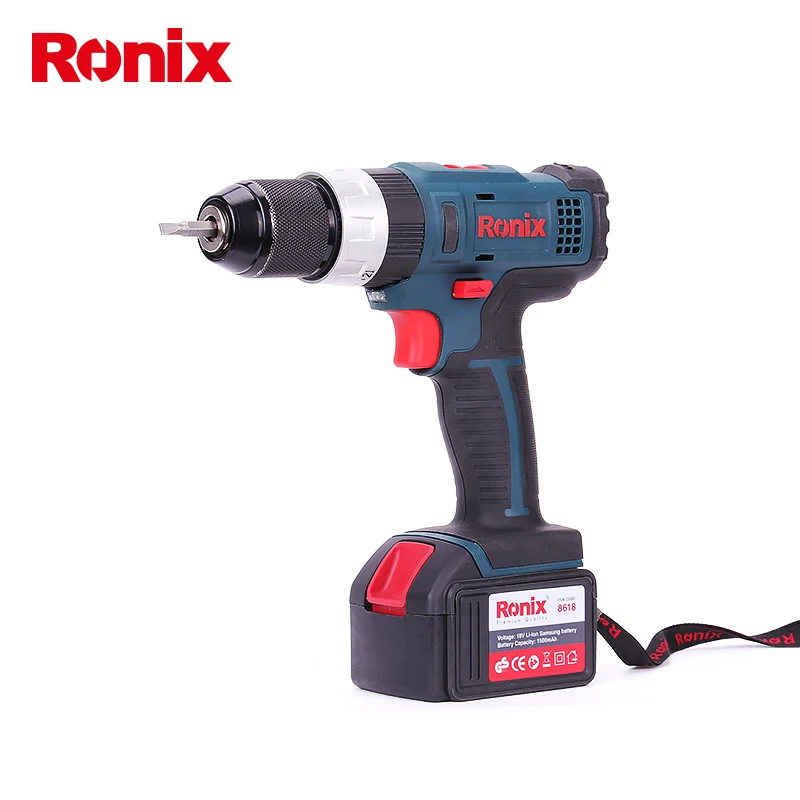

Ronix High Quality 18V Cordless Driver Drill Electric Driver Drill Model 8618