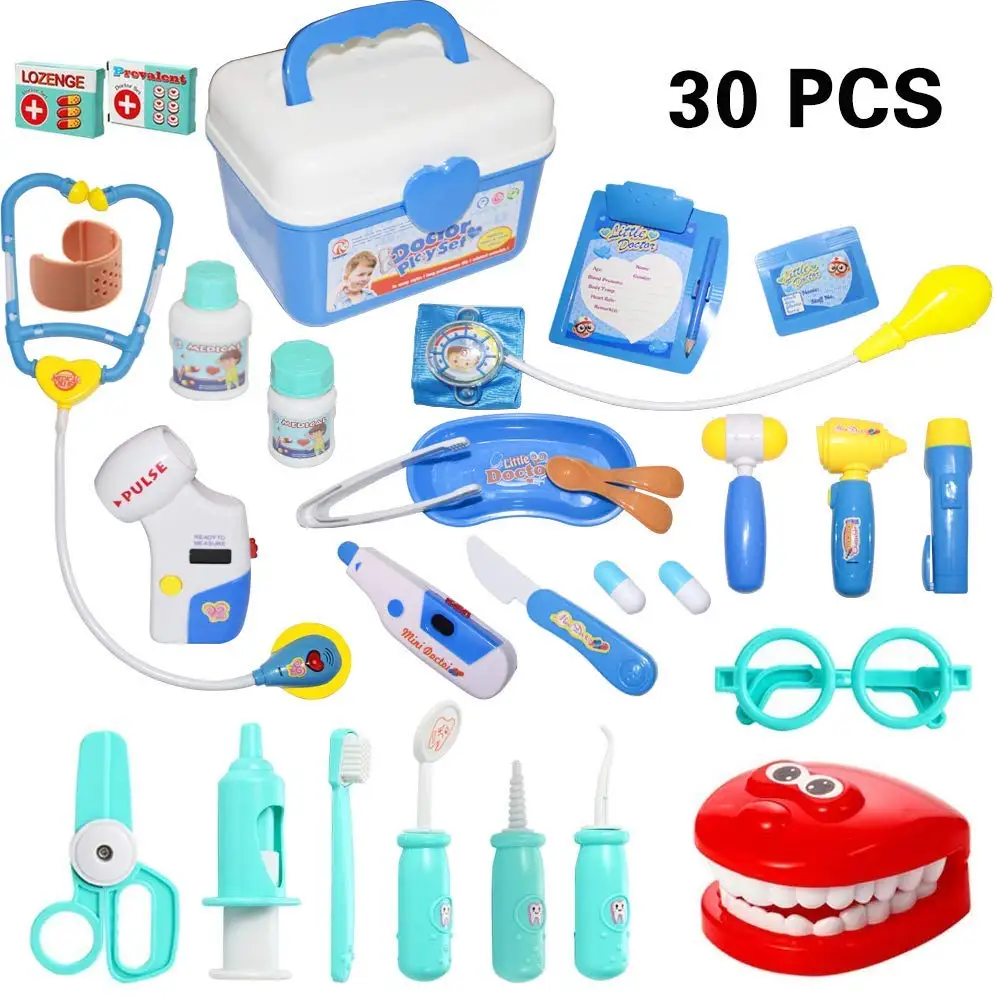 30 pièces Kit de médecin semblant jouer docteur semblant jouet Kit de médecin pour enfant en bas âge, enfants, filles et garçons