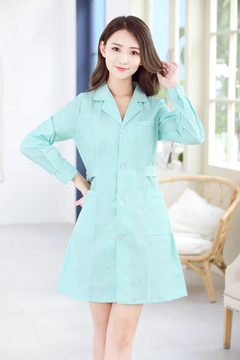 Европейский медицинский костюм для лаборатории, Женское пальто с длинным рукавом, больничная униформа, набор, дизайнерская дышащая медицинская униформа - Цвет: color7