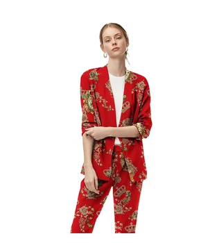

Custom Made Red V-Neck Women's Pants Suits Party Suits Cool Girl Neutral Suits t Model Stret Suits Jacket Pants