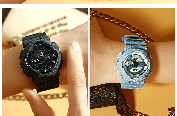 SANDA брендовые парные часы, женские модные ковбойские светодиодный наручные часы, повседневные спортивные часы, водонепроницаемые часы для мужчин, relojes mujer