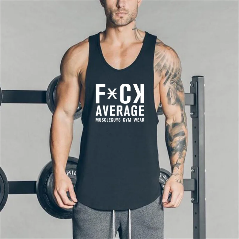 

Muscleguys Brand Gyms Clothing Bodybuilding Stringer Tank Top Men Cotton Sleeveless shirts Summer Undershirt Fitness tanktop