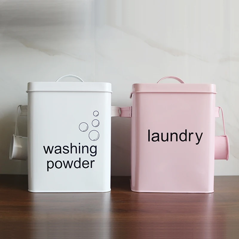 

Kitchen Bathroom Storage Box 5L Washing Powder Box Grain Rice Organizer Container Laundry Powder Sealed Box with Spoon mx3211521