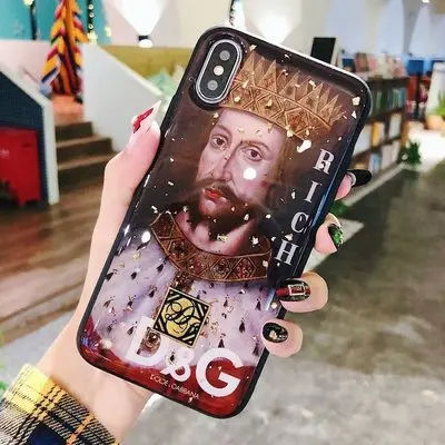 Aoweziic Leopard epoxy Gold Foil for iPhone XS MAX XR phone case tiger 6S 7 8PLUS All Inclusive Soft Shell Love Tide