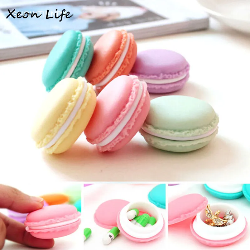 

ISHOWTIENDA 6PCS 4.5x2cm Candy Color Mini Earphone SD Card Macarons Bag Storage Box Case Carrying Pouch Sweet and Cute Wholesale