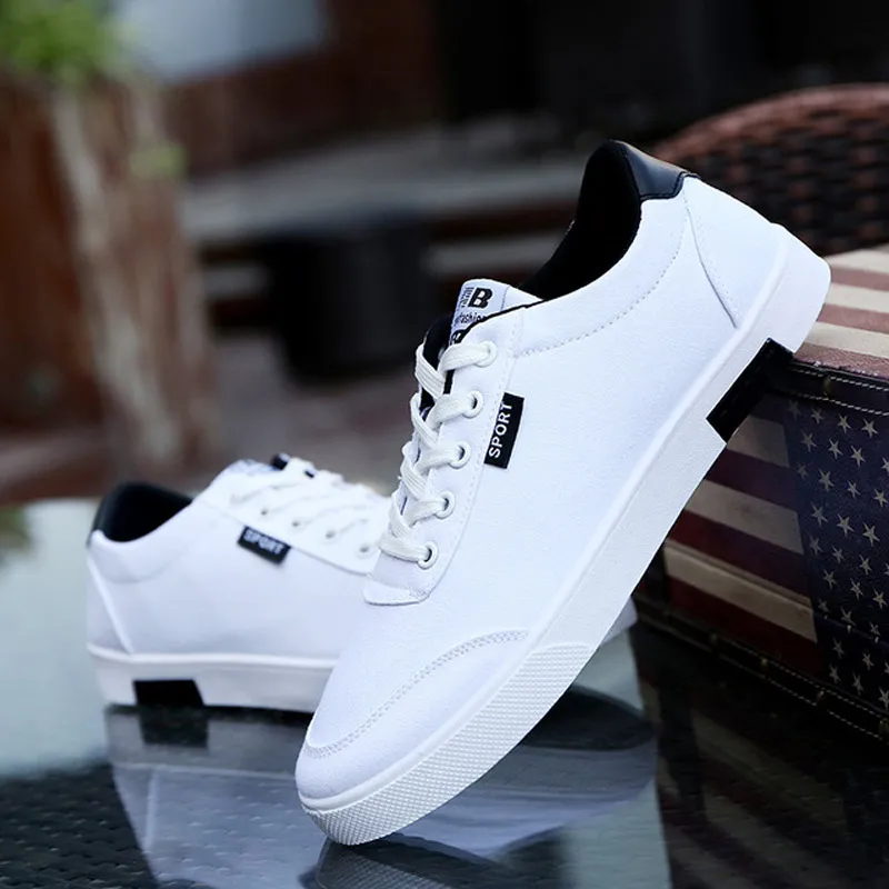 Zapatos de hombre tenis masculino adulto 2018, zapatillas de moda, zapatos casuales para hombre, zapatos de zapatos informales blancos con cordones, para hombres _ - AliExpress Mobile