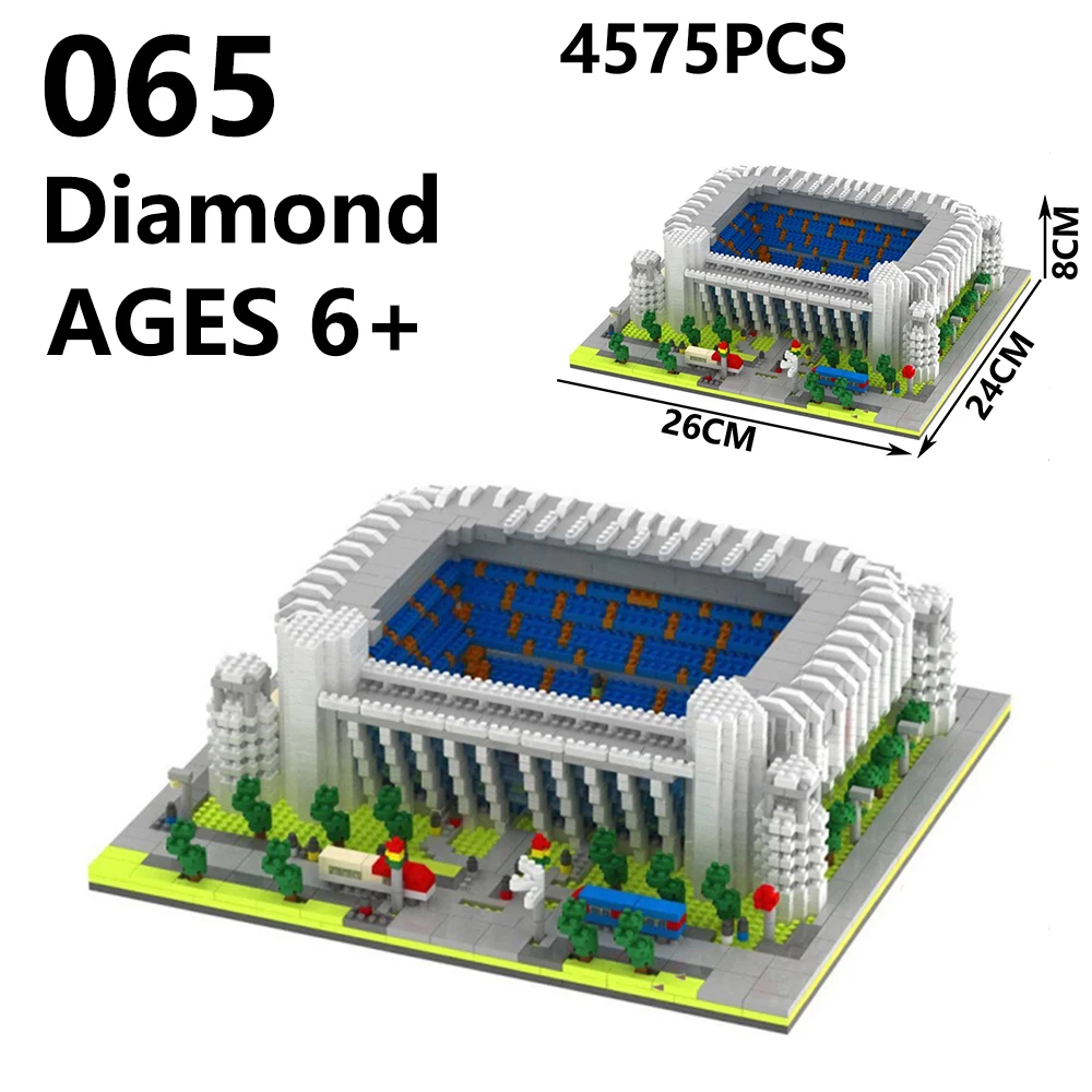 

World Famous Real Madrid Club Football Field Stadium 3D Model Mini Diamond Building Blocks Toy