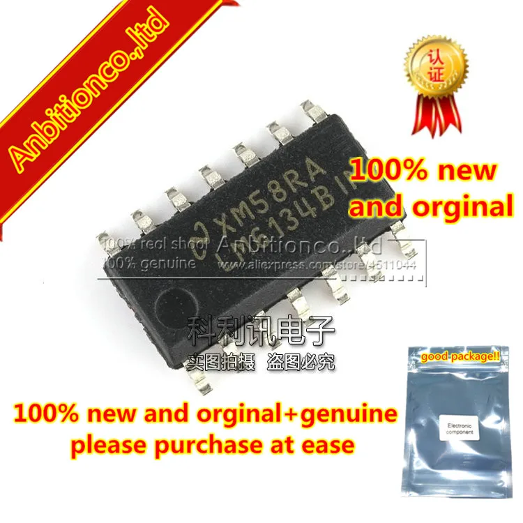 5pcs 100% new and orginal LM6134BIM SOP-14 LM6134BIMX LM6132/LM6134 Dual and Quad Low Power 10 MHz Rail-to-Rail I/O Ope in stock photo