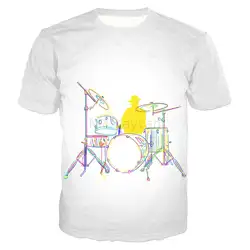2019 Новая красочная музыкальная футболка с 3d принтом, стильная футболка унисекс, трендовая Повседневная рубашка, одежда супер большого