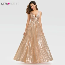 Роскошное розовое золото, вечерние платья для женщин, Саудовская Аравия, а-силуэт, v-образный вырез, расшитое блестками, платье для особых случаев, Robe De Soiree A Paillette