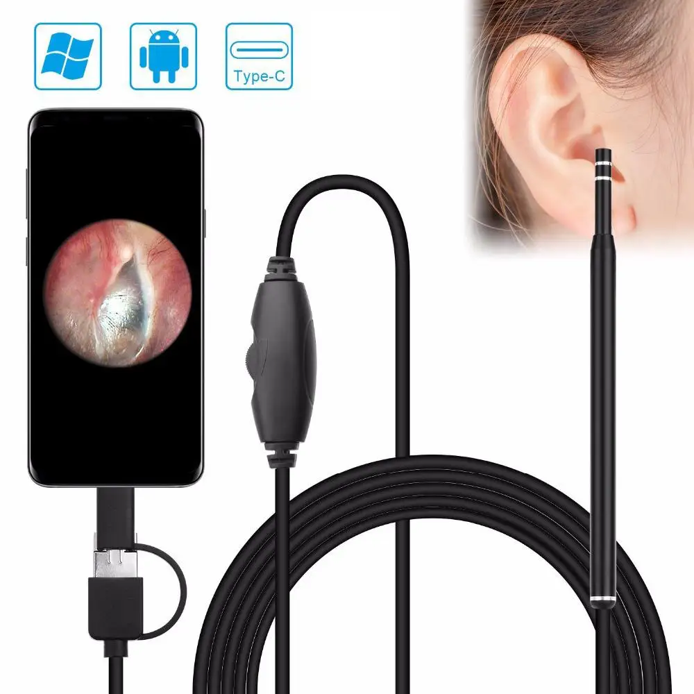 EastVita 5 мм визуальный очиститель ушной серы Android эндоскоп камера OTG USB отоскоп
