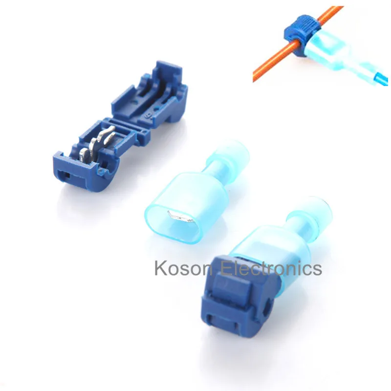 

10pcs Blue T Type Quick Splice Crimp Terminal Wire Connector For 1.2-2.5mm Line